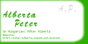 alberta peter business card